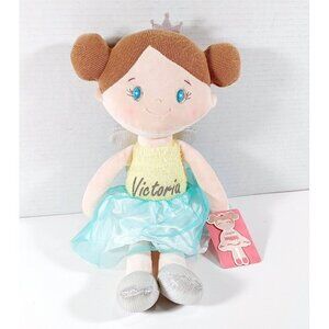 Gloveleya Dolls First Baby Girl Soft Stuffed Doll Yellow  15 Inch Embroidered